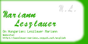 mariann leszlauer business card